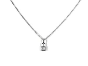 Collier mit Behang Schloss 925 Ag rhodiniert