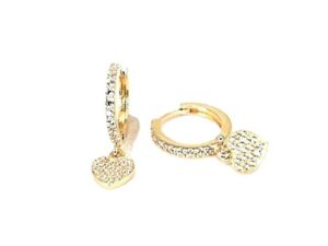 Creolen Herz 925 AG gelb vergoldet