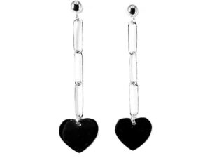 Ohrhänger Herz 925 Ag rhodiniert