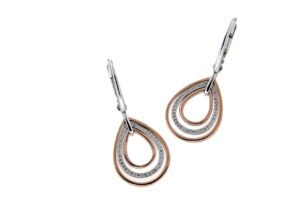 Ohrhänger 925 AG bic. rosé/weiss