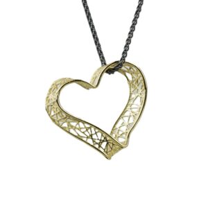 Collier mit Behang Herz 925 AG / 585 GG