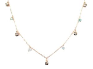 Collier Mehrsteiner 925 Ag Rosé vergoldet