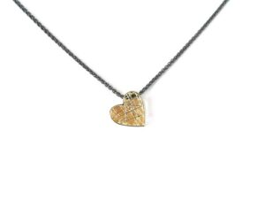 Collier mit Behang Herz 925 AG / 585 GG