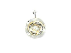 Sternzeichen Fische 925 AG bic. gelb/weiss