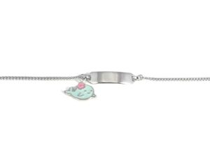 Identband Wal 925 Ag rhodiniert