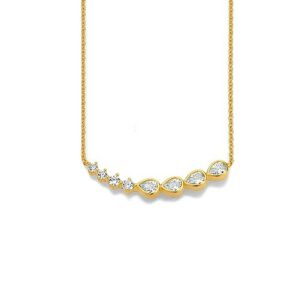 Collier mit Behang 925 AG gelb vergoldet