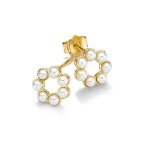 Ohrstecker Perle 925 AG gelb vergoldet