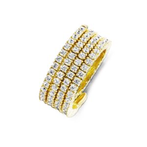 Damenring Mehrsteiner 925 AG gelb vergoldet