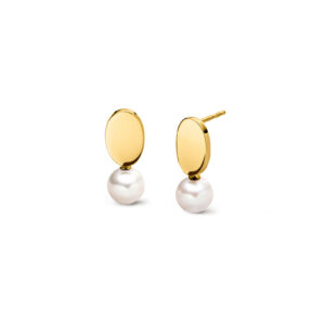 Ohrstecker Perle Titan gelb