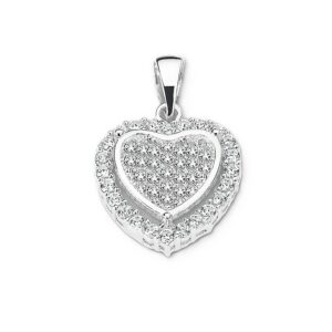 Anhänger Herz Herz 925 Ag rhodiniert