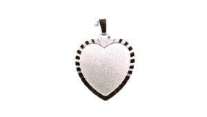 Gravurplatte Herz 925 Ag rhodiniert