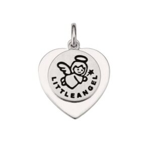 Gravurplatte Herz Schutzengel 925 Ag rhodiniert