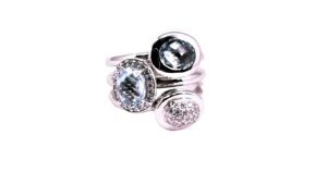 Damenring Mehrsteiner 925 Ag rhodiniert