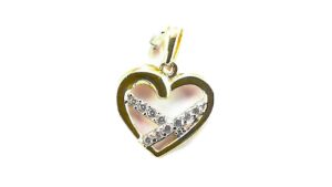 Anhänger Herz 333 GG/Rhodiniert