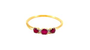 Damenring Mehrsteiner 585 GG/Rhodiniert