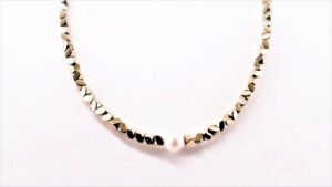 Collier mit Perle Edelstahl vergoldet