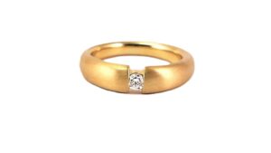 Damenring Solitär Spannring 585 GG