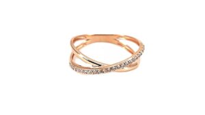 Damenring Mehrsteiner 375 Roségold
