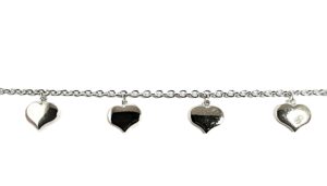 Bettelband Herz 925 AG bic. gelb/weiss