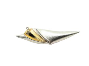 Brosche 925 AG bic. gelb/weiss