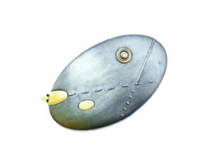 Brosche 925 AG bic. gelb/weiss