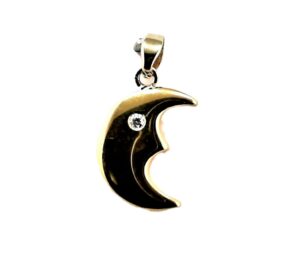 Anhänger Einsteiner Mond 925 AG gelb vergoldet
