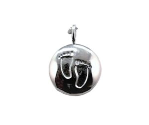 Gravurplatte Füsse Geburtsanhänger 925 Ag rhodiniert