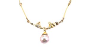 Collier mit Perle 750 GG