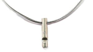 Collier mit Behang 925 AG bic. gelb/weiss