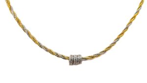 Collier Mehrsteiner 925 AG bic. gelb/weiss