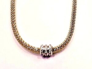 Collier Mehrsteiner 925 AG bic. gelb/weiss