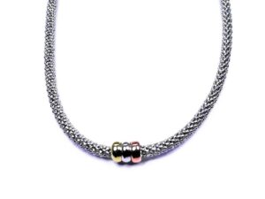 Collier ohne Stein 925 AG tric. rot gelb weiss