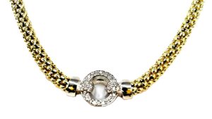 Collier Mehrsteiner 925 AG bic. gelb/weiss