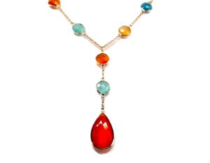 Collier Mehrsteiner 925 Ag Rosé vergoldet