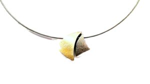 Collier mit Behang 925 AG bic. gelb/weiss