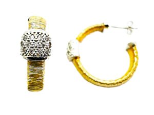 Creolen Creole 925 AG bic. gelb/weiss