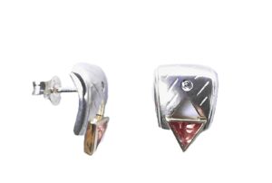 Ohrstecker Mehrsteiner 925 AG bic. gelb/weiss