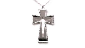 Collier mit Behang Lebensbaum Kreuz 925 Ag rhodiniert