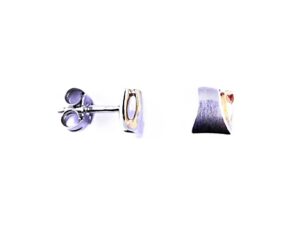 Ohrstecker ohne Stein 925 AG bic. gelb/weiss