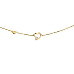 Armband Herz 925 AG gelb vergoldet