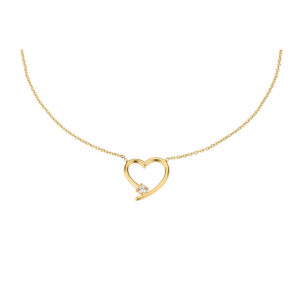 Collier Einsteiner Herz 925 AG gelb vergoldet