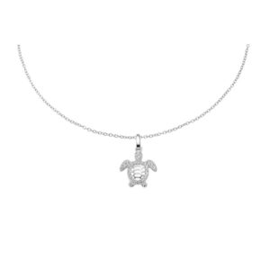 Collier mit Behang Schildkröte 925 Ag rhodiniert