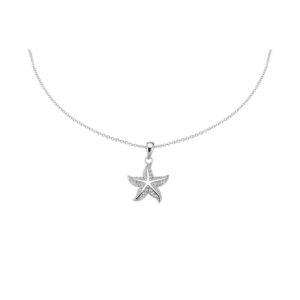 Collier mit Behang Seestern 925 Ag rhodiniert