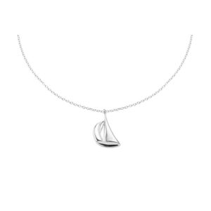 Collier mit Behang Segelboot 925 Ag rhodiniert