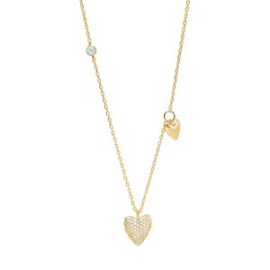 Collier mit Behang Herz 925 AG gelb vergoldet