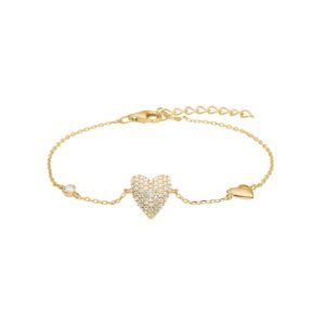 Armband Herz 925 AG gelb vergoldet
