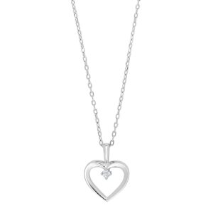 Collier mit Behang Herz 925 Ag rhodiniert