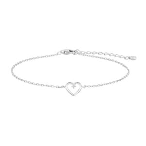 Armband Herz 925 Ag rhodiniert