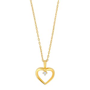 Collier mit Behang Herz 925 AG gelb vergoldet