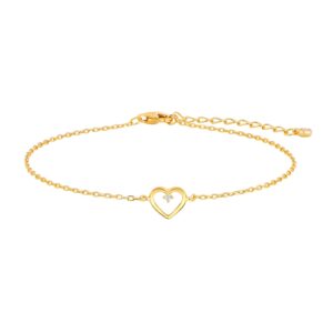 Armband Herz 925 AG gelb vergoldet